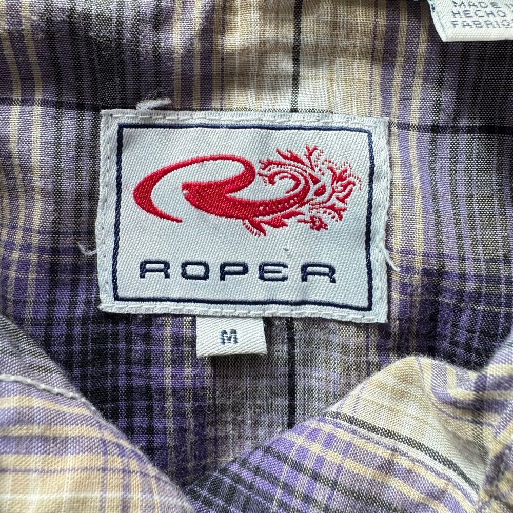 Roper Western Pearl Snap Shirt Plaid Rodeo Country Concert Womens Medium - Picture 11 of 14